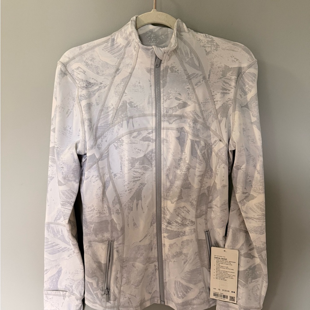 Light Gray Patterned Full-Zip Jacket